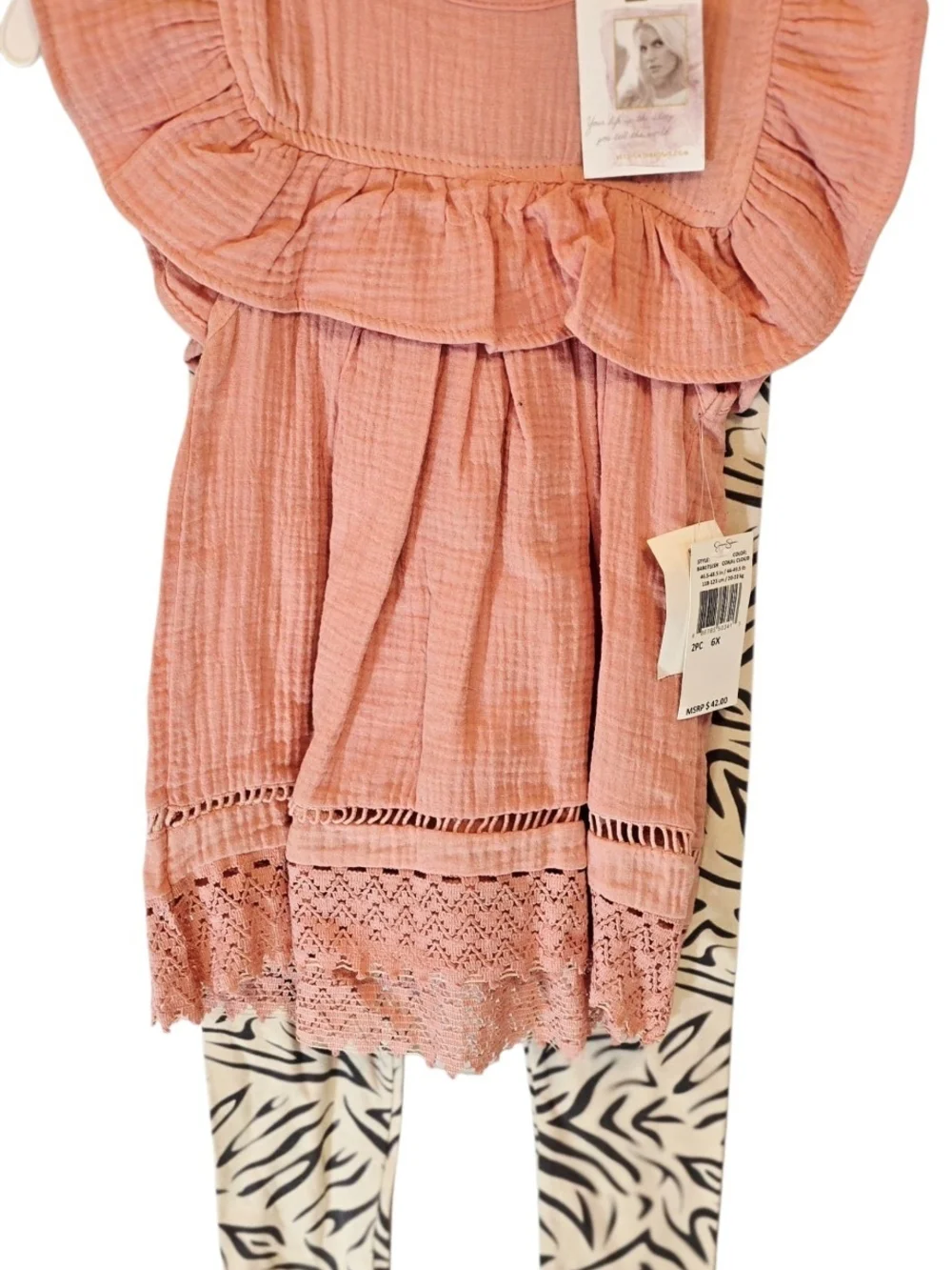 Jessica Simpson Dusty Rose Gauze Ruffle Tunic